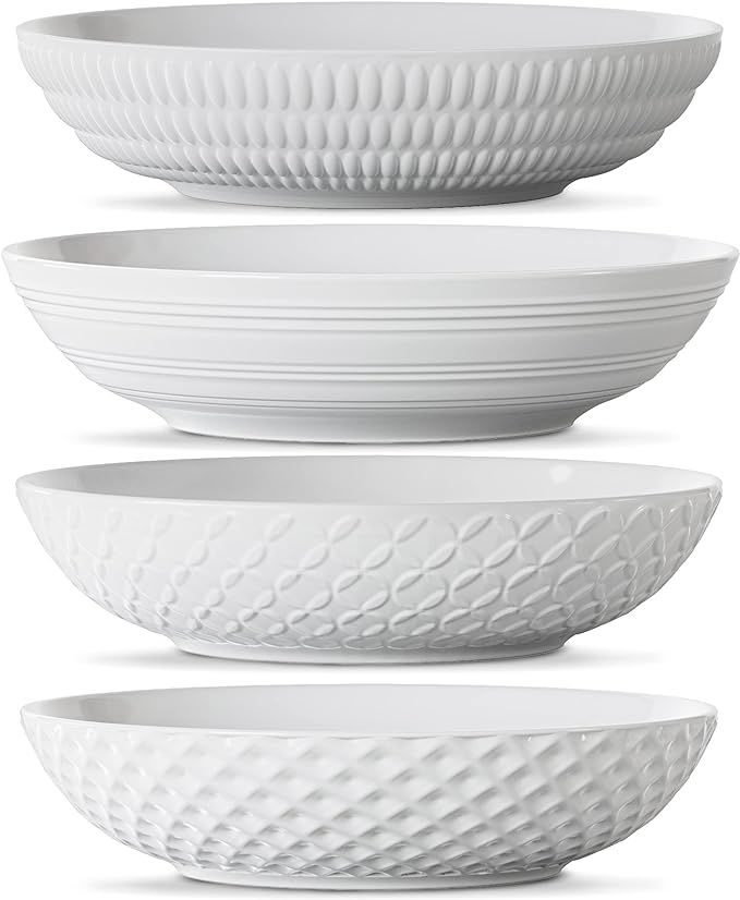 Maison Neuve Premium Porcelain White Classic 34oz Dishware Bowl Set of 4 | Amazon (US)