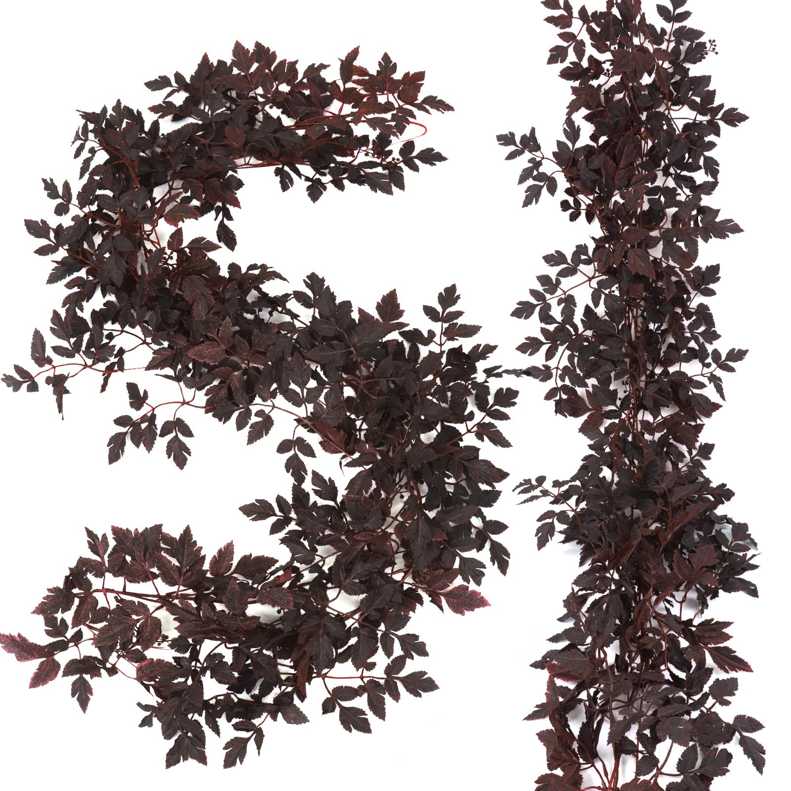 2 Pack Plum Cimicifuga Seeded Garland Fall Decor 6 Ft Artificial Autumn Leaf Garland Halloween Th... | Amazon (US)