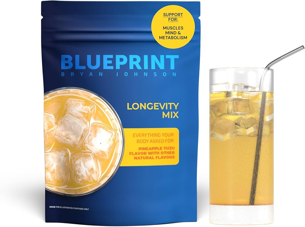 Blueprint Bryan Johnson Longevity Mix - Muscle Builder & Recovery Supplement - Promotes Focus and... | Amazon (US)