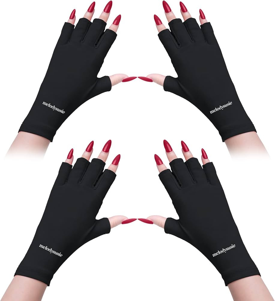 MelodySusie UV Gloves for Gel Nail Lamp, Professional UPF50+ Protection Gloves for Manicures, Nai... | Amazon (US)