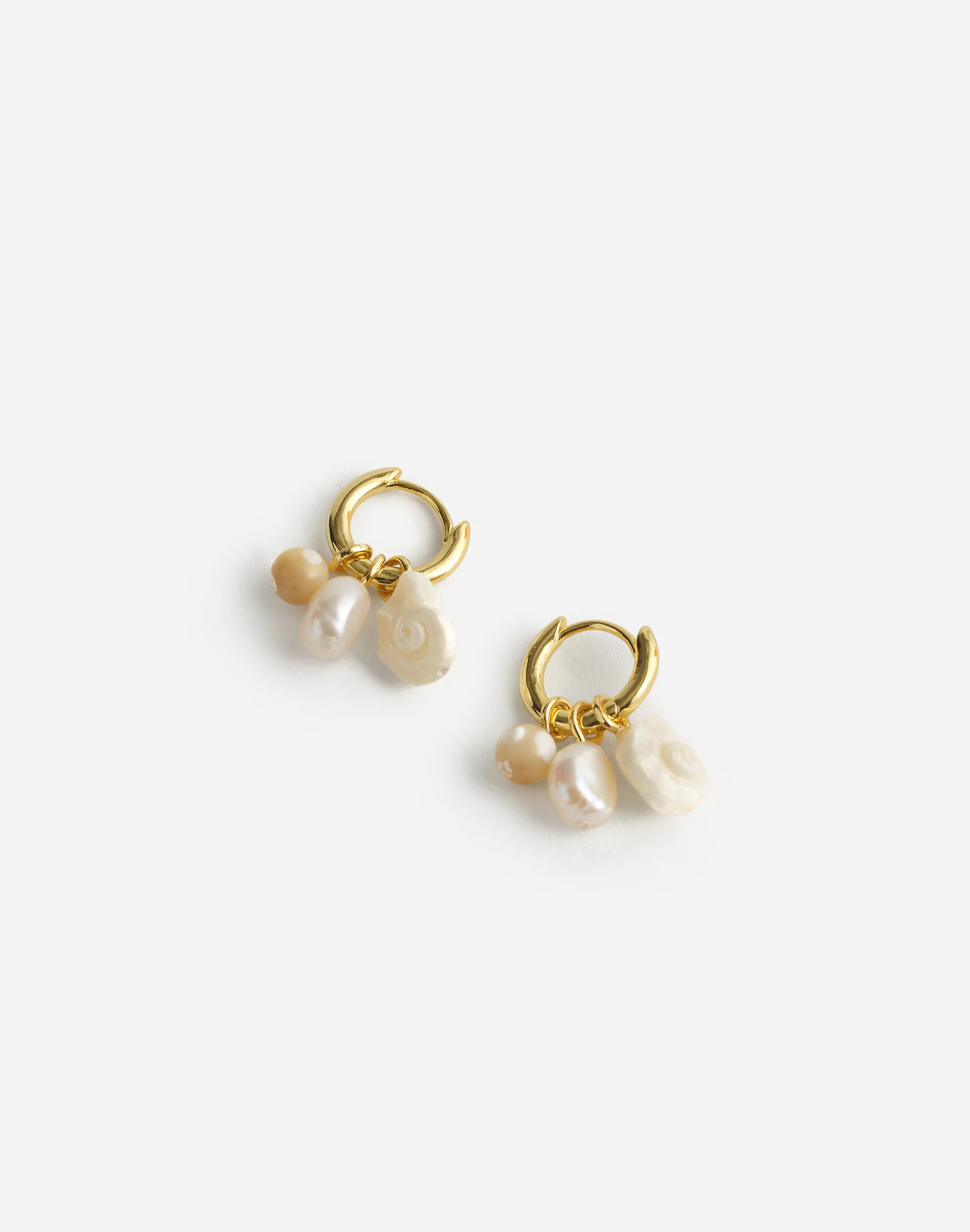 Mother of Pearl Charm Huggie Hoop Earrings | Madewell