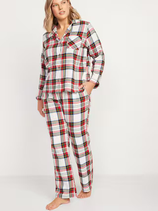 Matching Printed Flannel Pajama Set for Women | Old Navy (US)