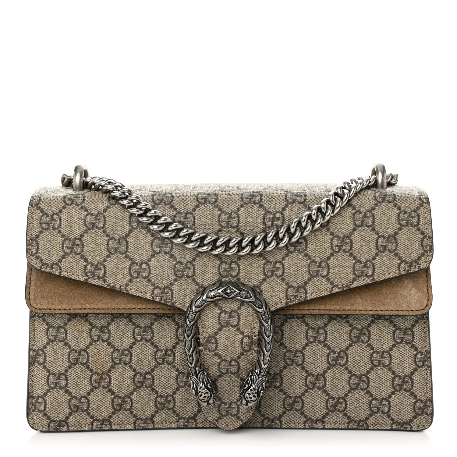 Gucci: All/Bags/Shoulder Bags/GUCCI GG Supreme Monogram Small Dionysus Shoulder Bag Taupe | FASHIONPHILE (US)