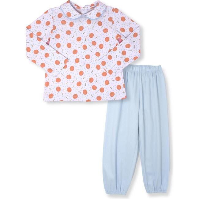 Sibley Gathered Pant Set LS, Pumpkin | Maisonette
