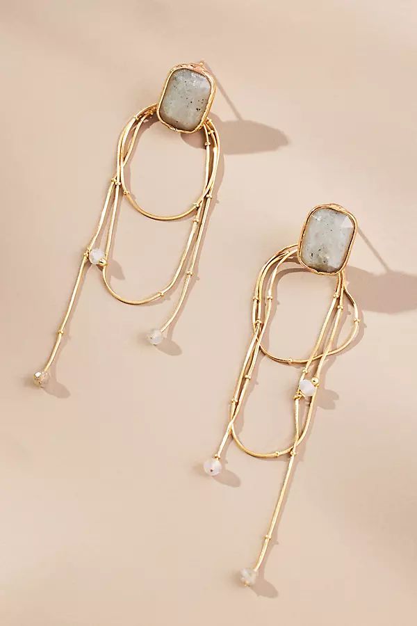 Stone Looped Chain Drop Earrings | Anthropologie (US)