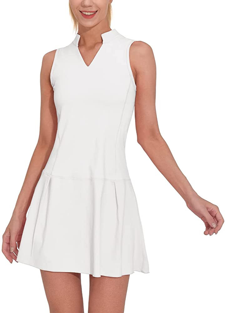 M MOTEEPI Athletic Workout Dress for Women Sleeveless Womens Golf Dress Tennis with Shorts and Po... | Amazon (US)