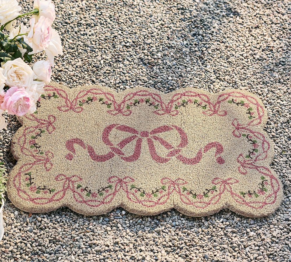 LoveShackFancy Bow Scalloped Doormat | Pottery Barn (US)