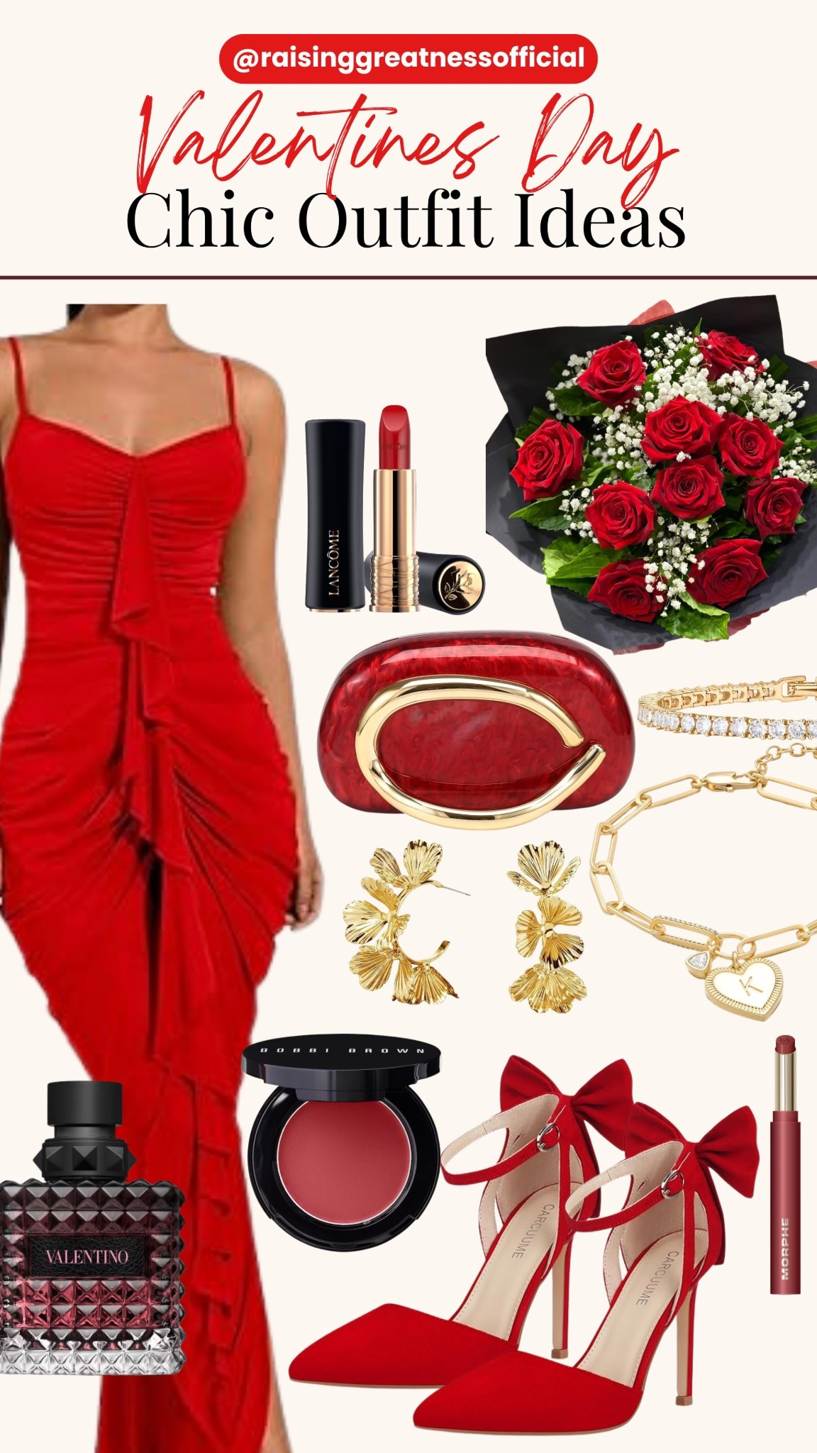 Turn heads this Valentine’s Day with chic red outfit inspiration. Featuring a stunning red dress, bow heels, a matching red clutch, and elegant gold accents, this look is perfect for date night, dinner plans, or a romantic evening out. Save this pin for classy Valentine’s Day outfit ideas, red outfit inspo, and elegant looks that never go out of style ✨👠

#ValentinesDayOutfit #RedOutfitInspo #ChicStyle #DateNightLook #ValentinesFashion #ElegantOutfits #RomanticStyle #GoldAccessories

#LTKSaleAlert #LTKootd #LTKBeauty