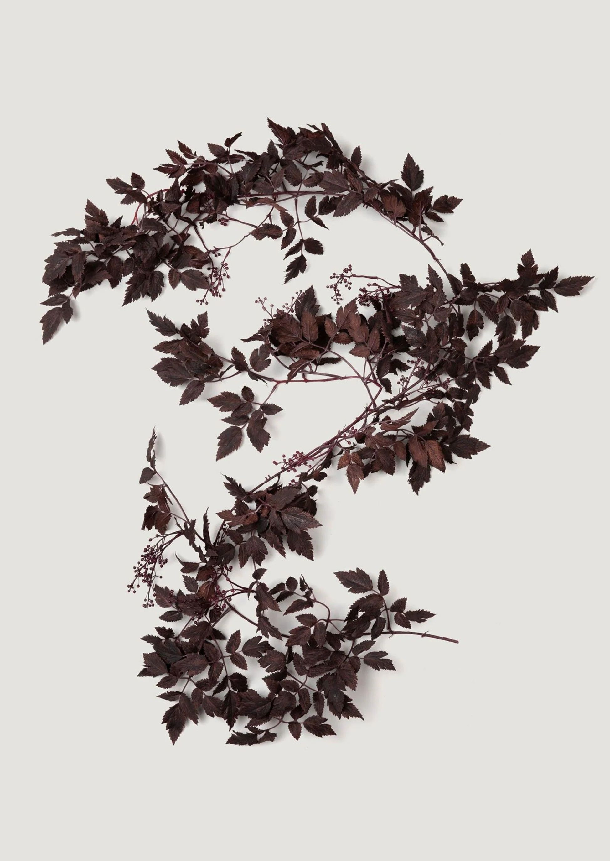 Plum Purple Cimicifuga Leaf Garland | Fall Decor at Afloral.com | Afloral