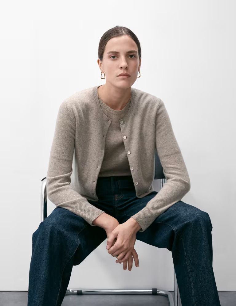 Pure Cashmere Crew Neck Cardigan | Marks & Spencer (UK)