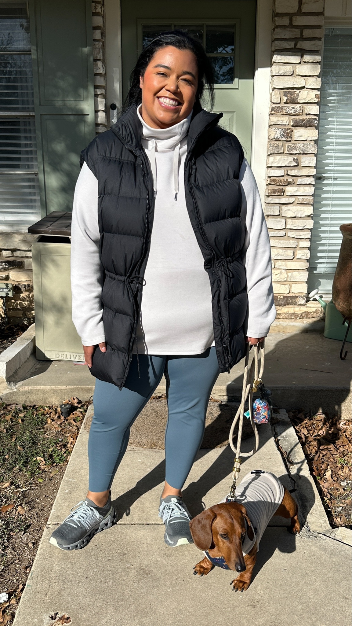 Walking workout outfit for the winter weather! 

Spanx 7/8 booty boost leggings 1X
Spanx Air Essentials Tunic 1X
Athleta down vest (linked similar) XL
On Cloud Swift 3


#LTKMidsize #LTKActive #LTKOver40