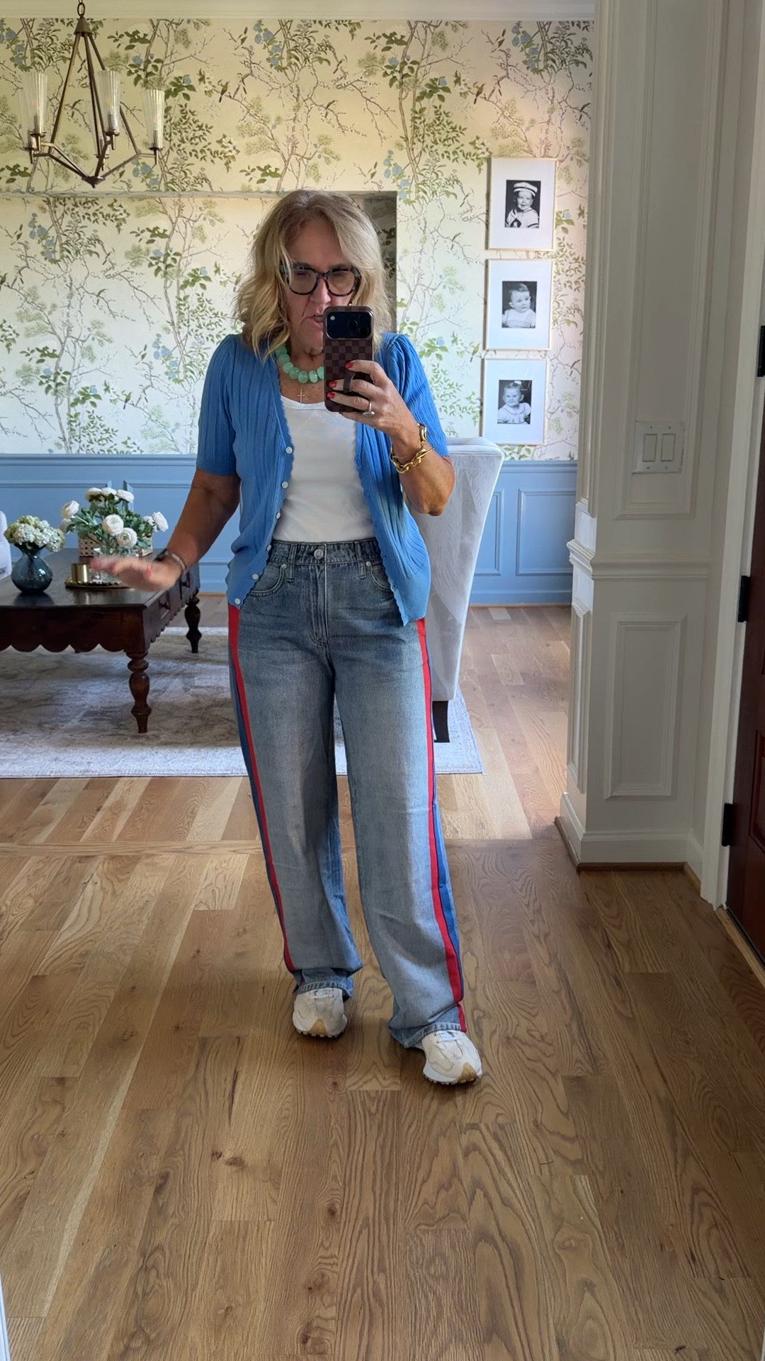 My sweatpant track stripe jeans just arrived and they’re an immediate yes! Love the stripes! I sized down to a small and will hem them. Use code RB20 for 20% off 
Walmart sweater size med
Amazon tank tts 
These are the sneakers I think I’m bringing. They sleek but comfirtsboe and sturdy. And I don’t be wearing dresses. I think they’re perfect  

#LTKTravel #LTKdayinmylife #LTKOver40