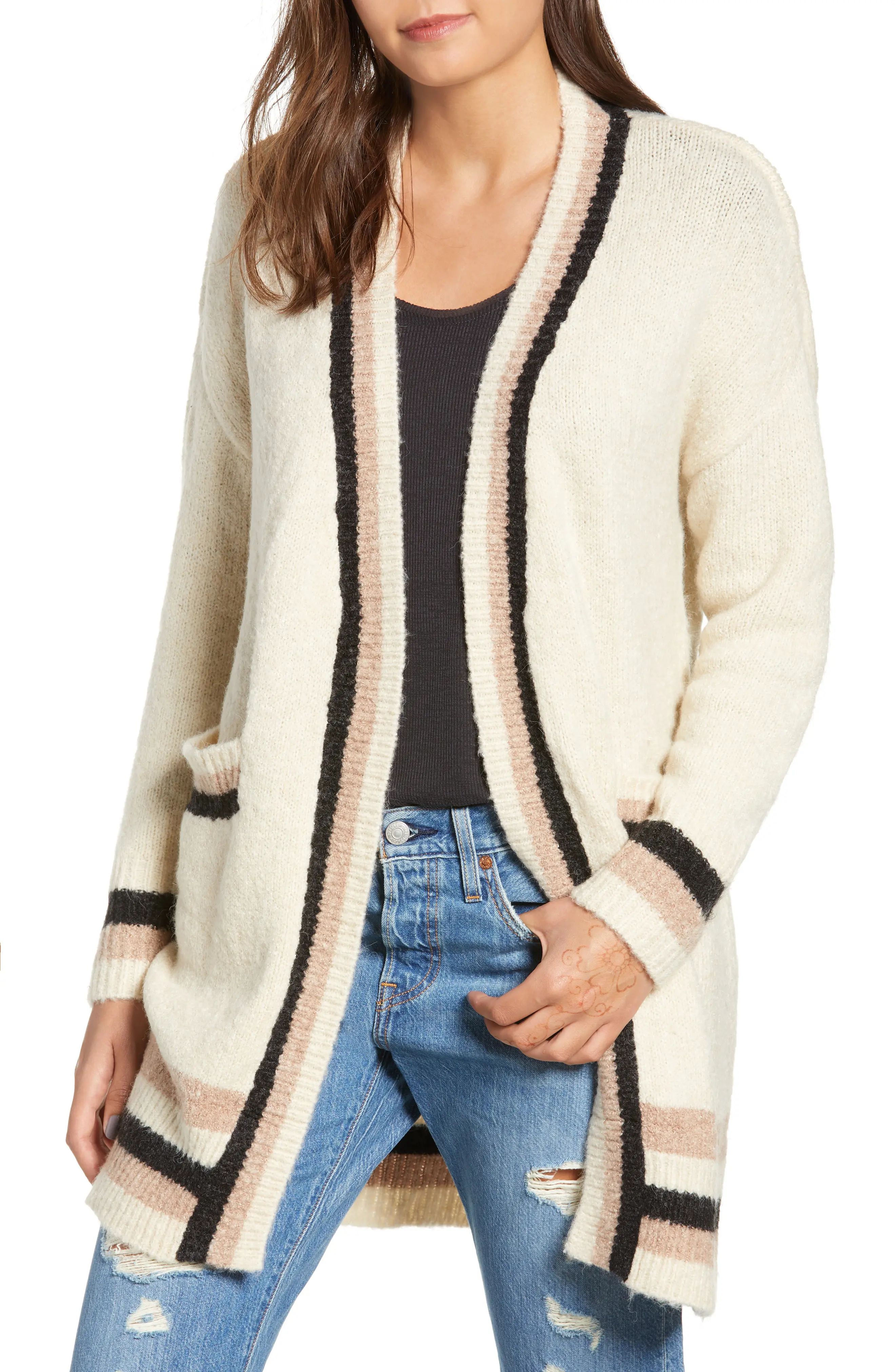 Dreamers by Debut Varsity Stripe Cardigan | Nordstrom