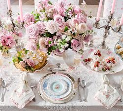 LoveShackFancy Floral Bow Porcelain Serving Platter | Pottery Barn (US)