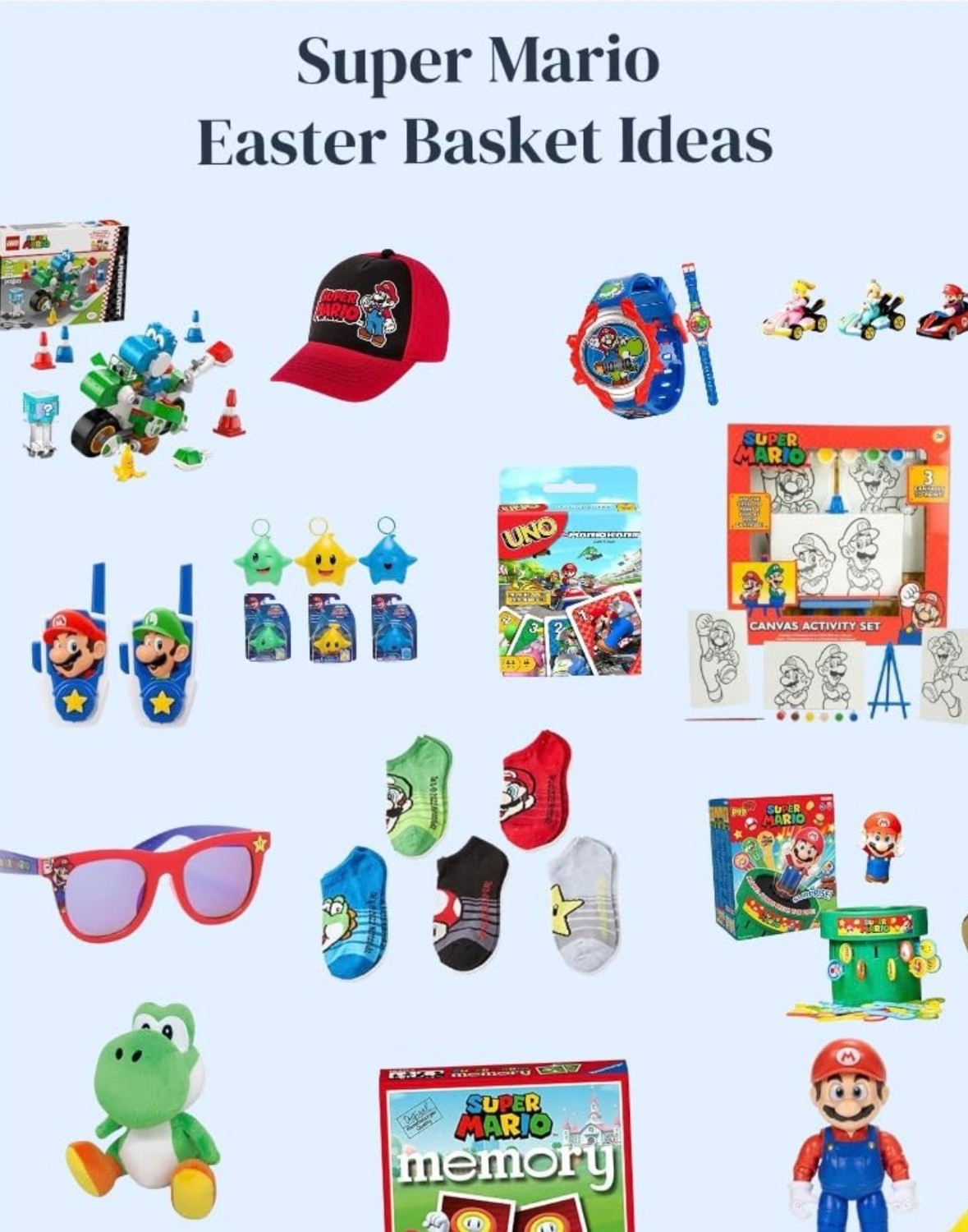 A friend asked me to help her put together a Super Mario Easter basket for her son, so I rounded up a bunch of fun ideas.

If you need help with a theme, drop it in the comments and I’m happy to curate ideas for you. I love doing this stuff. ❤️

Super Mario Easter basket ideas | Mario themed Easter basket | Easter basket ideas for boys | Nintendo Easter gifts | Easter basket fillers for kids

#EasterBasketIdeas
#SuperMario
#KidsGiftIdeas
#SpringFinds
#MomLifeReal

#LTKSeasonal #LTKSaleAlert #LTKKids