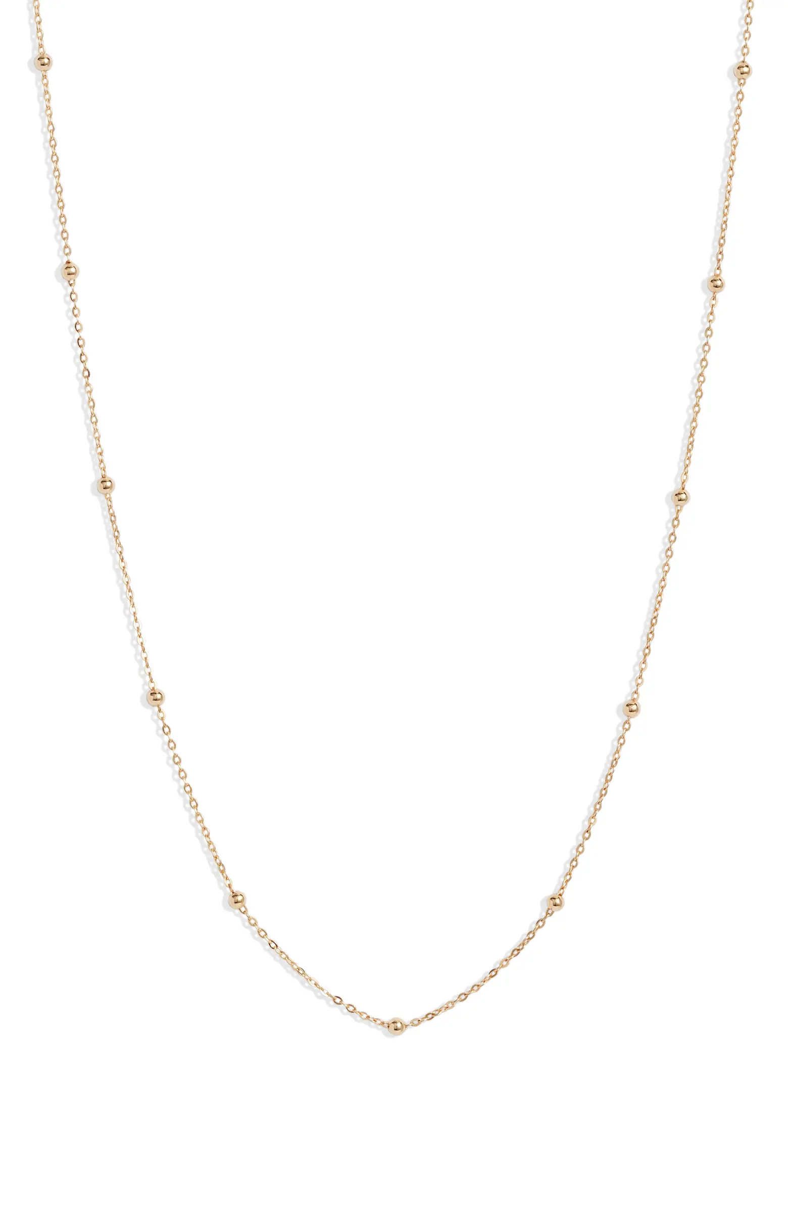 14K Gold Ball Bead Chain Necklace | Nordstrom