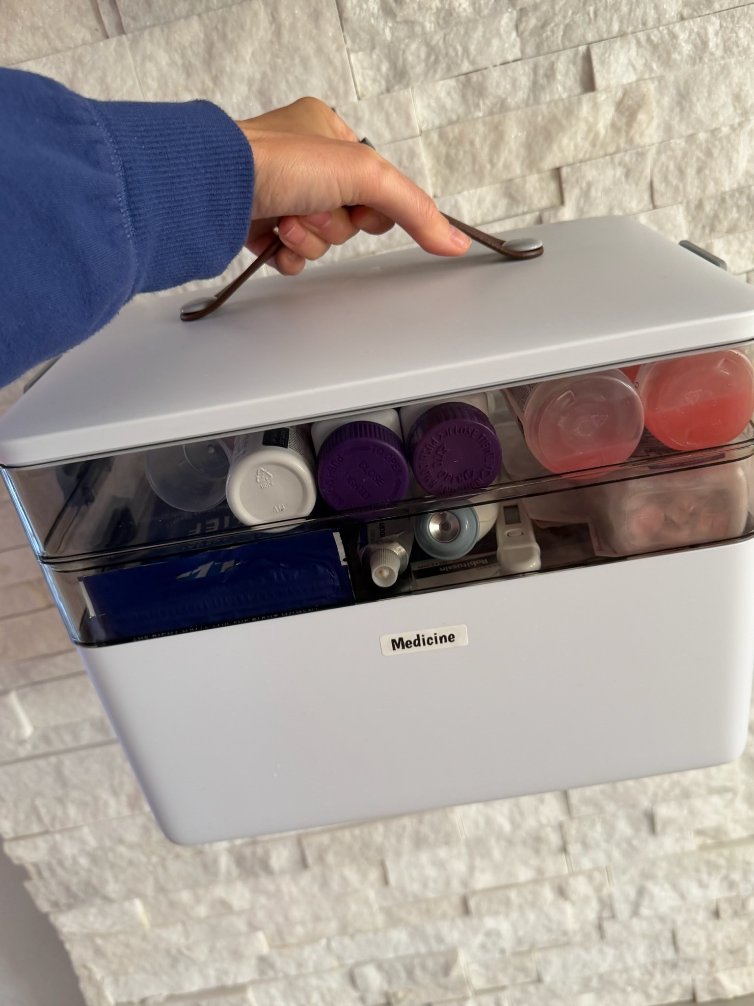 Loving this storage bin for keeping everything neat and easy to grab! I also added a label from my label maker!

#LTKFindsUnder50 #LTKmomlife #LTKKids