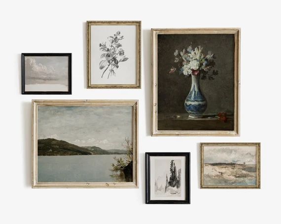 Vintage Eclectic Gallery Wall SET  Vintage Prints  Antique | Etsy | Etsy (US)