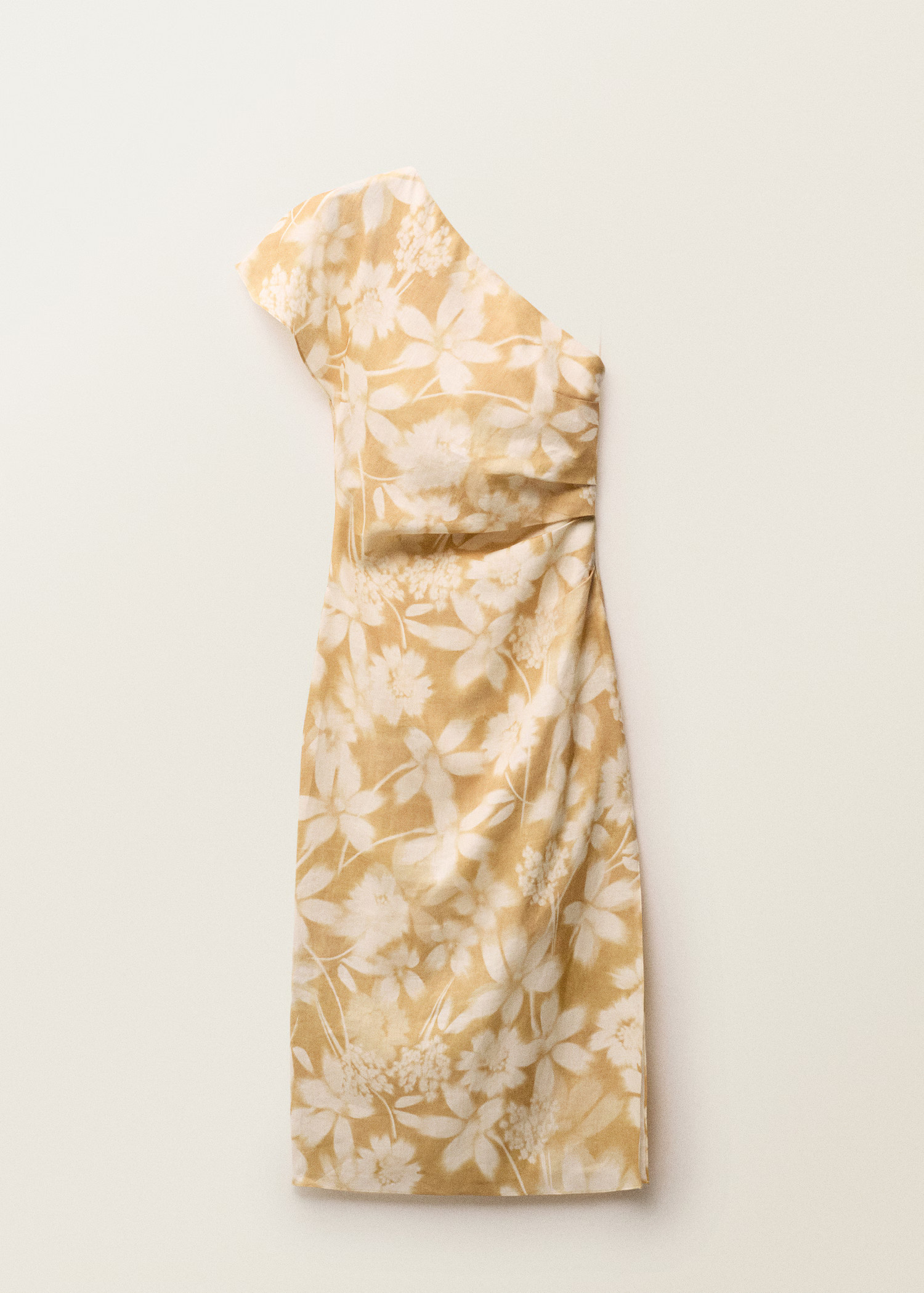 Asymmetrical floral linen dress - Women | MANGO United Kingdom | MANGO (UK)