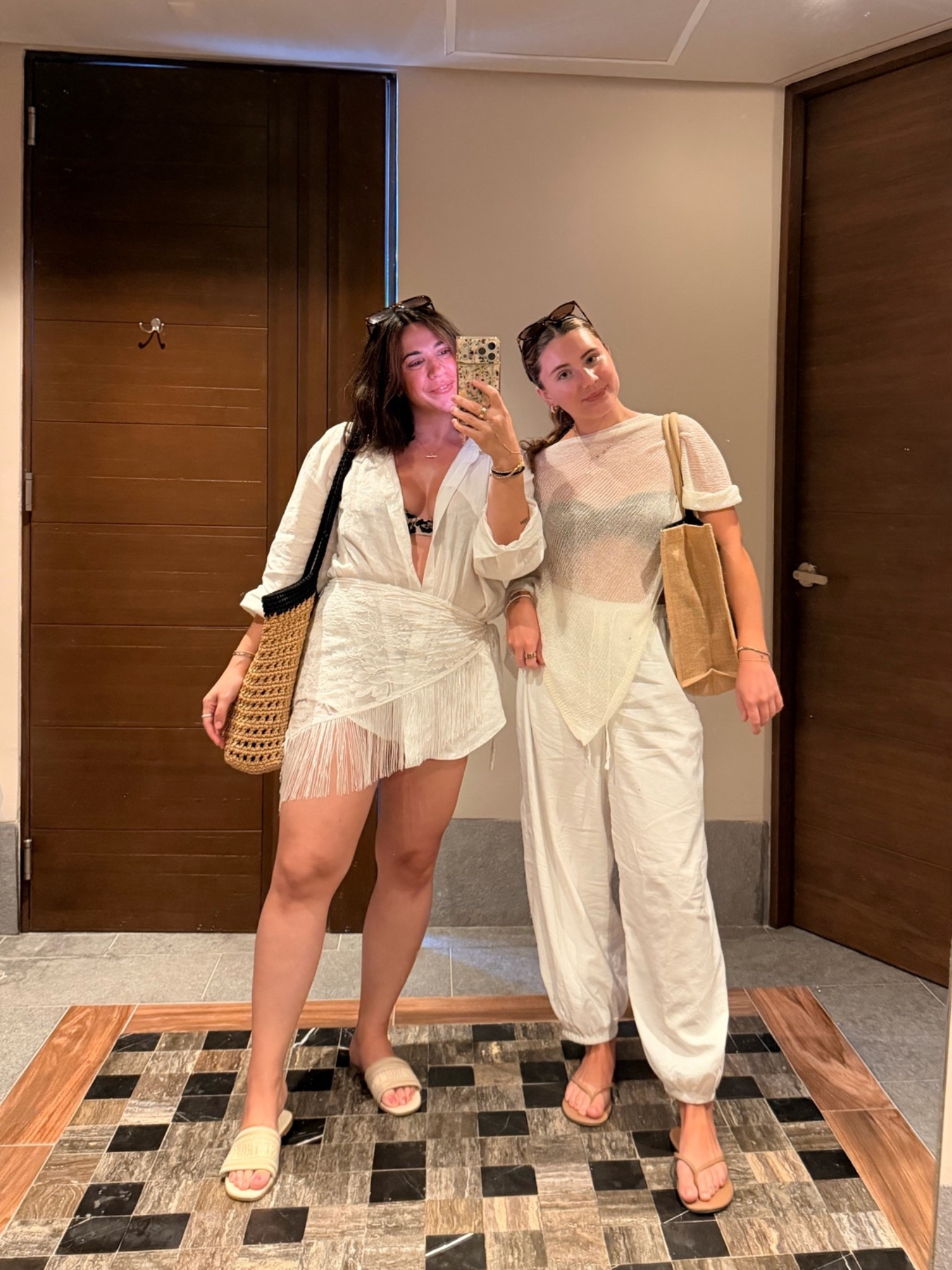 Pool day looks! My top: L, my swim L. Sophia bottoms: M