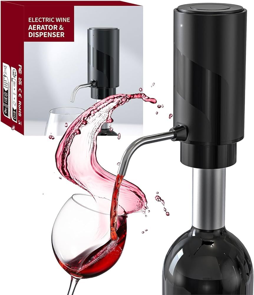 BLUBYEES Electric Wine Aerator Pourer with USB Rechargeable, Automatic Wine Bottle Dispenser Mach... | Amazon (US)