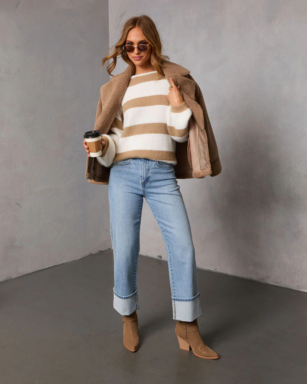 Claudeen Fuzzy Knit Striped Sweater | VICI