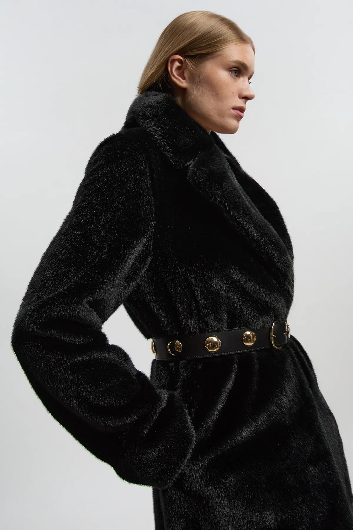 Oversized Stud Leather Belt | Karen Millen UK + IE + DE + NL