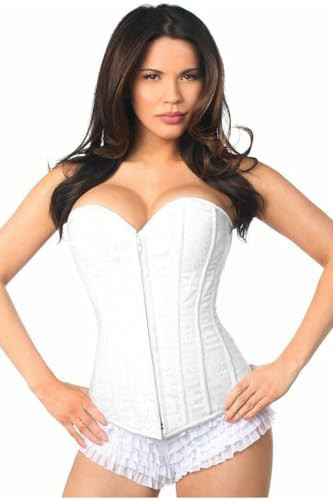 Daisy corsets womens Lavish Lace Overbust W/Zipper Corset, White, Small US | Amazon (US)