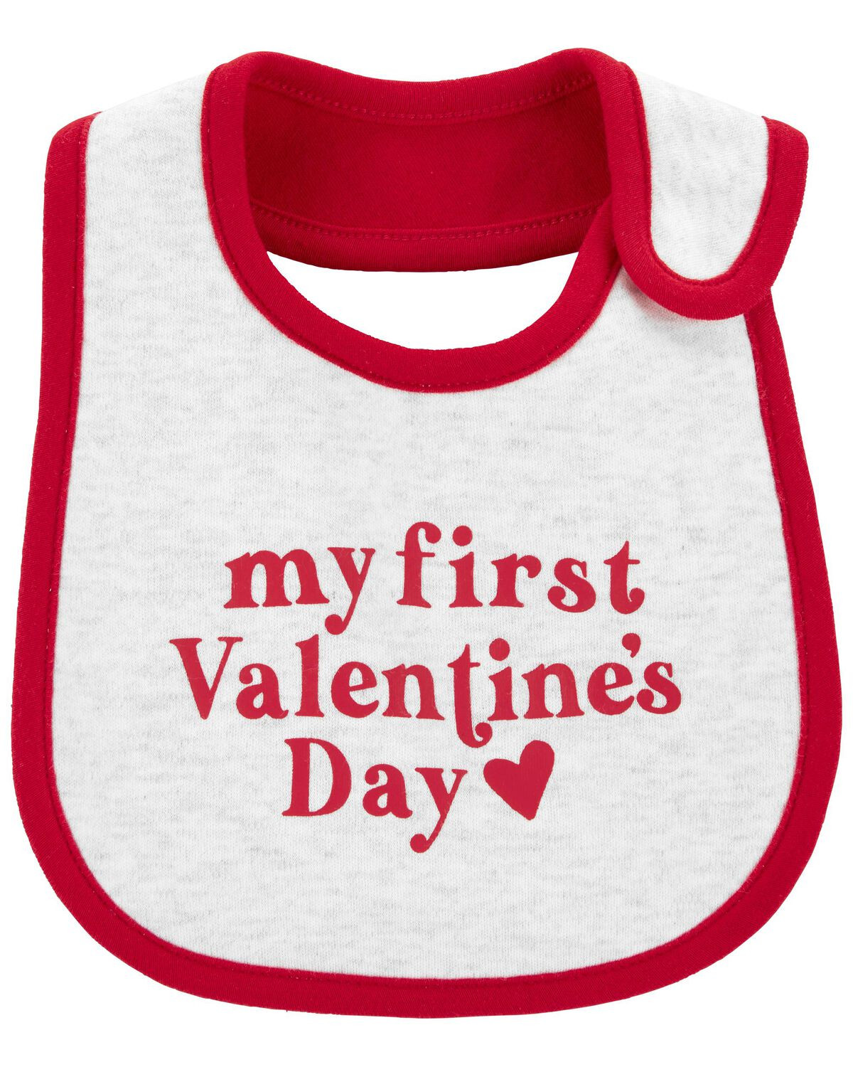 Red/Heather Baby My First Valentine's Day Teething Bib | carters.com | Carter's