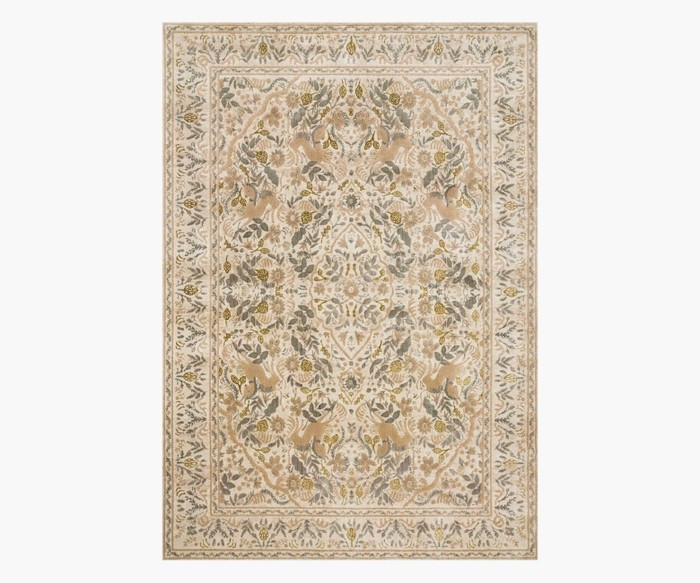 Nairi Ruby Folk Linen Power-Loomed Rug | Rifle Paper Co.