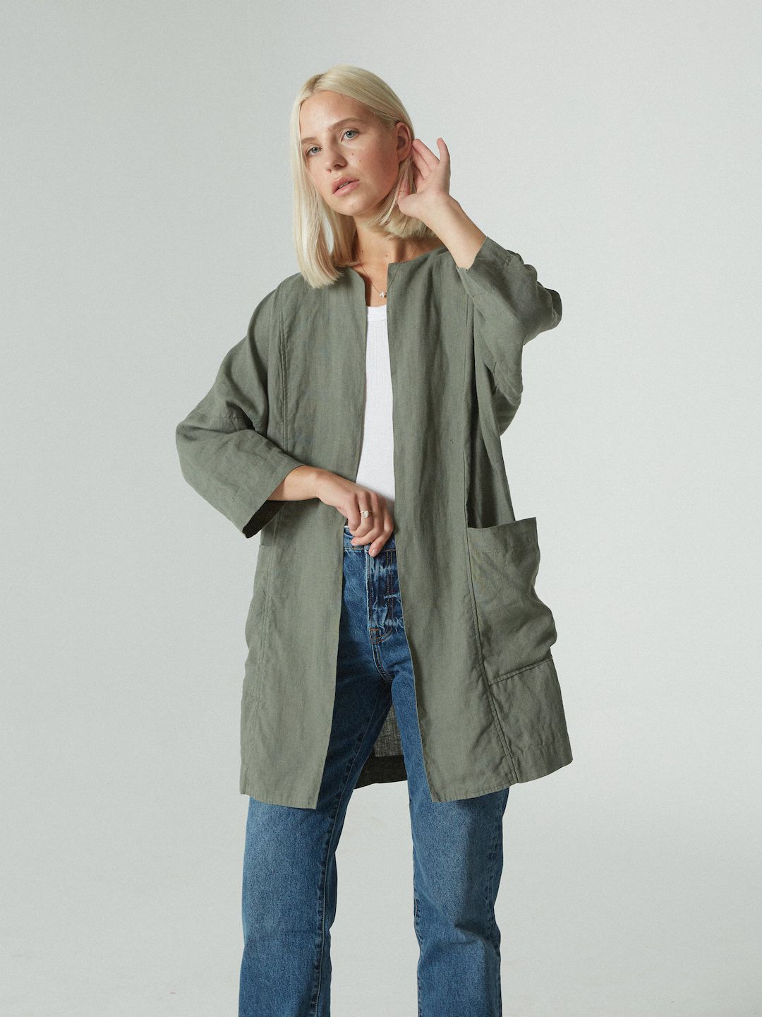 Juniper pine green jacket - Linen jacket - Linen coat - Oversized linen jacket - Linen cardigan -... | Etsy (US)