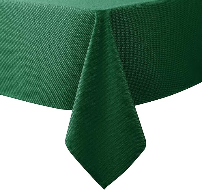 Biscaynebay Textured Fabric Christmas Tablecloths Rectangle 60x84 Inches, Hunter Green Water Resi... | Amazon (US)