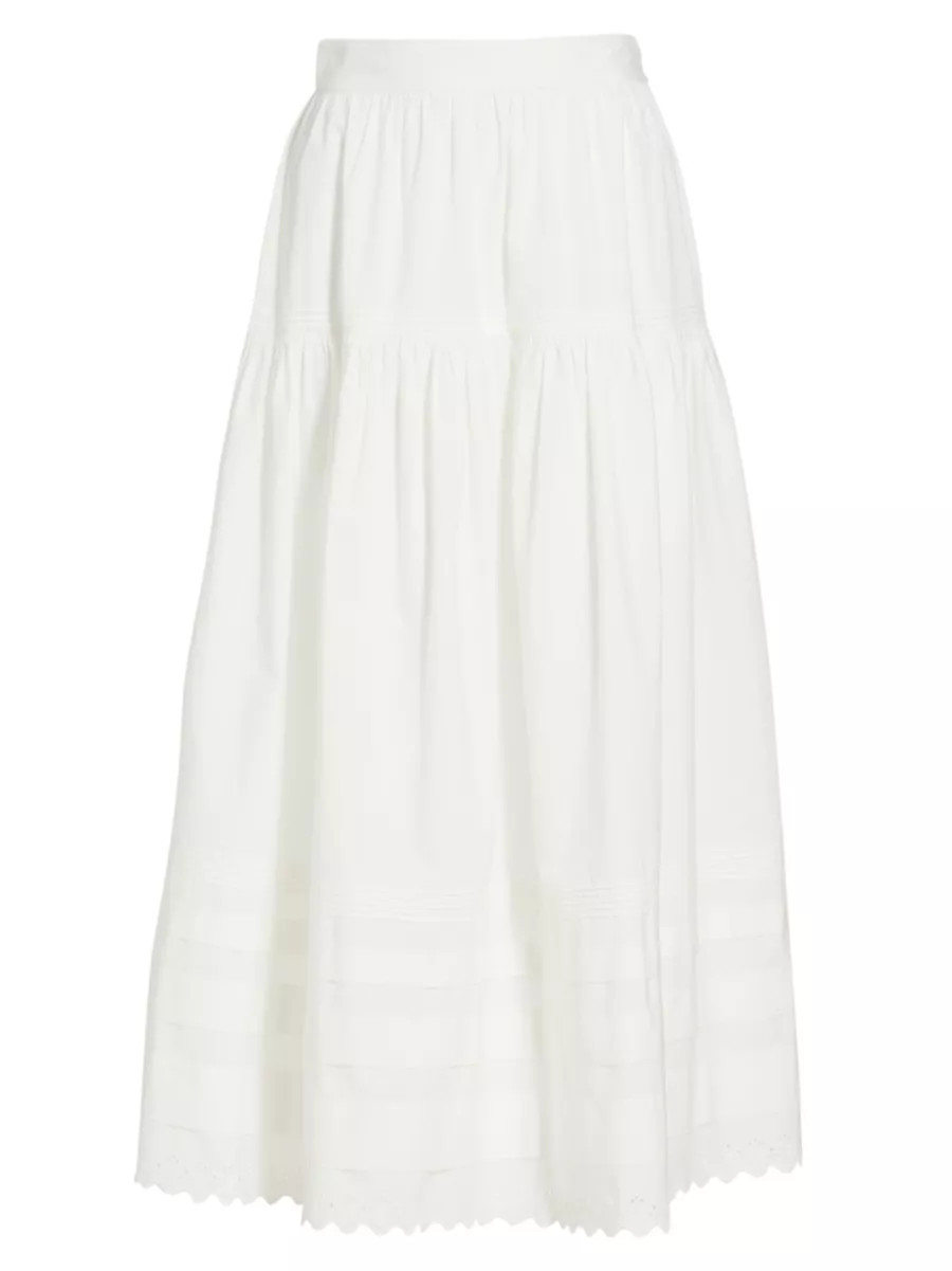 Sebastiane Tiered Cotton Maxi Skirt | Saks Fifth Avenue