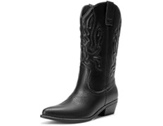 DREAM PAIRS Women's Cowboy Boots Mid Calf Cowgirl Boots Embroidery Stitched Western Boots | Amazon (US)