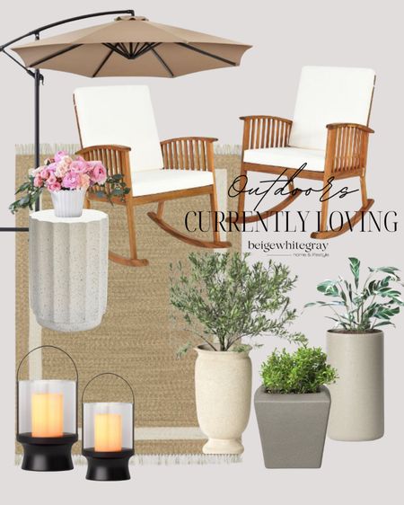 Outdoor furniture, outdoor umbrella, outdoor planters from Target!! These lanterns are the cutest!! And I love the set of 2 outdoor rocking chairs. Perfect for an outdoor or porch refresh 

#LTKSeasonal #LTKHome #LTKStyleTip