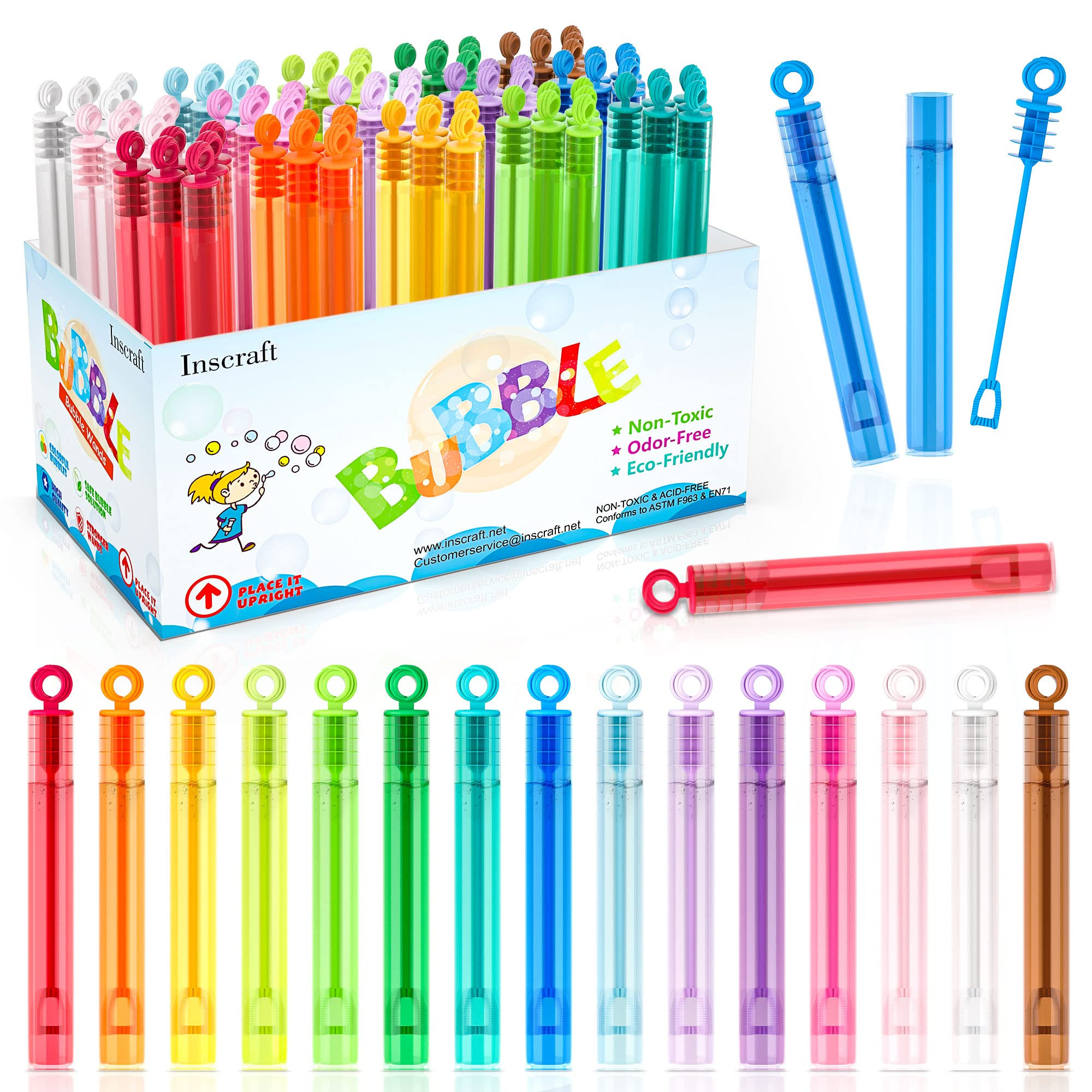 Bubble Wand, 90 Pack Mini Bubble Wands Bulk 15 Colors for Halloween, Summer Toys, Wedding, Outdoo... | Amazon (US)