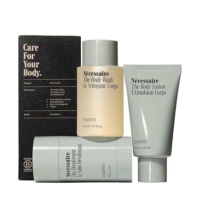 Nécessaire Eucalyptus Body Essentials Set – Travel-Size Body Wash, Body Lotion + Deodorant | F... | Amazon (US)