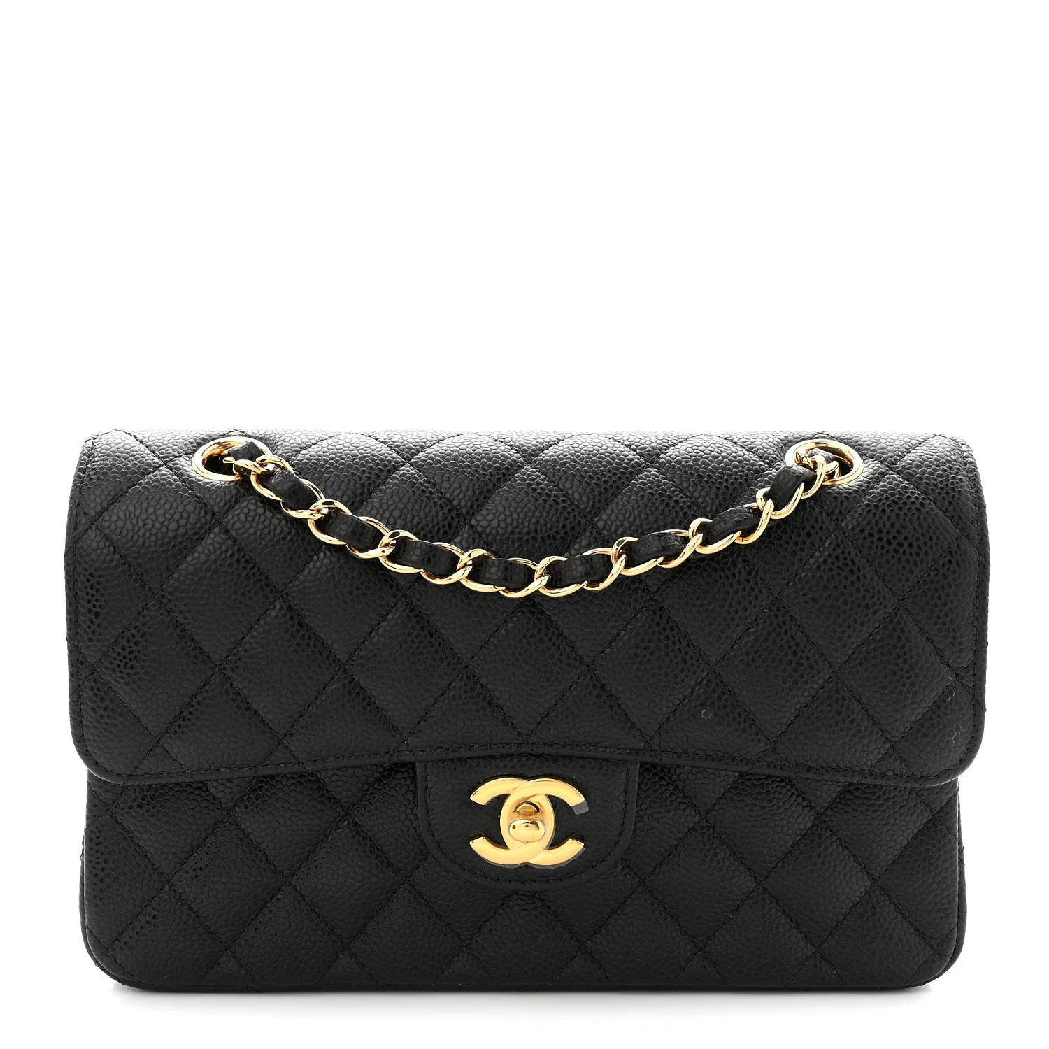 Caviar Quilted Small Double Flap Black | FASHIONPHILE (US)