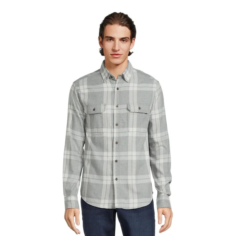 George Men's Long Sleeve Flannel Shirt, Sizes XS-3XLT | Walmart (US)
