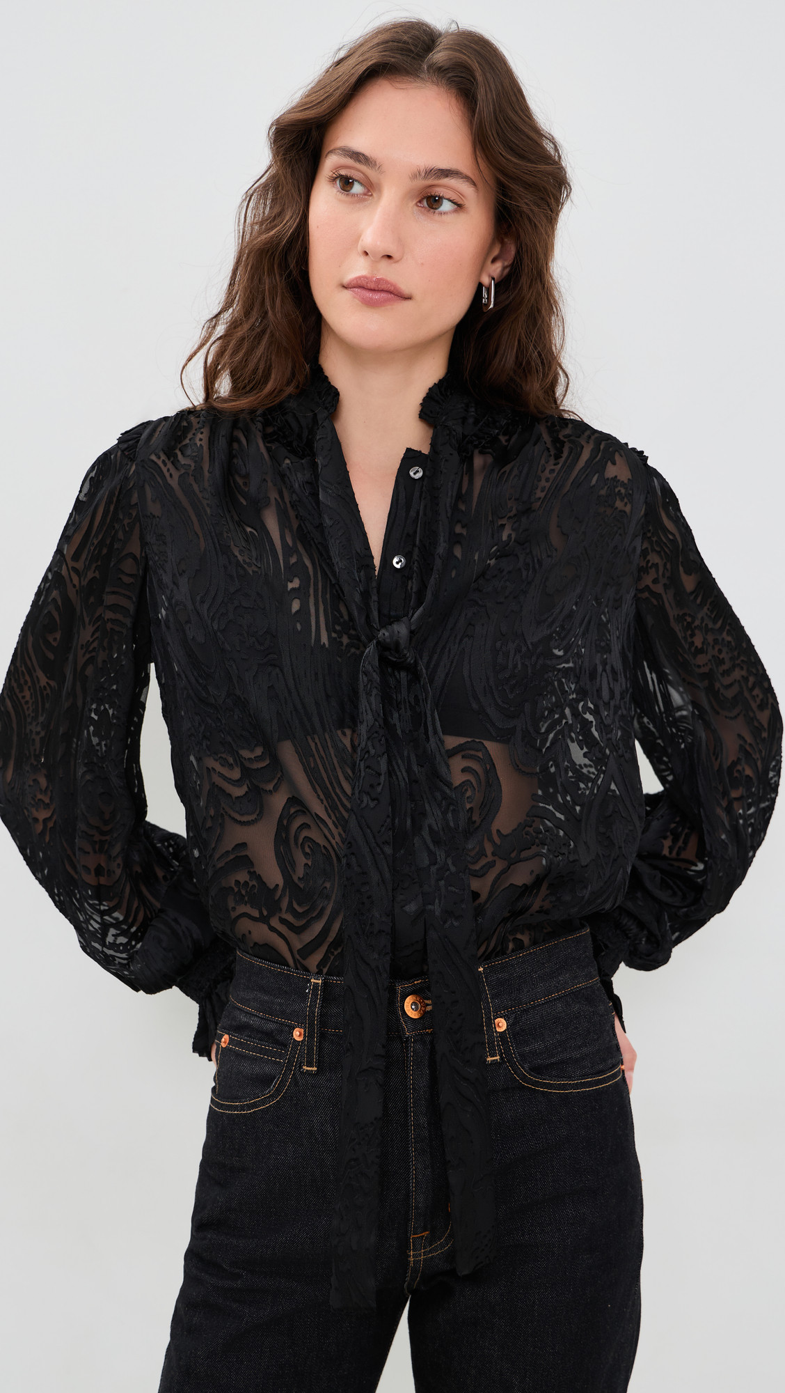 Ramy Brook Mara Blouse Black Paisley XS | Shopbop