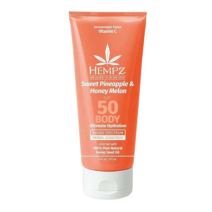 Hempz Daily Body Sunscreen SPF 50, Sweet Pineapple and Honeymelon, Reef Safe, Vegan, Dermatologis... | Amazon (US)
