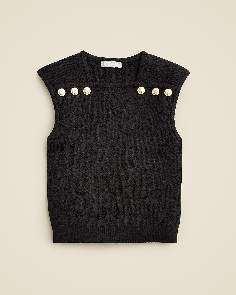 Sweater shell with buttons in merino-linen blend | J. Crew US