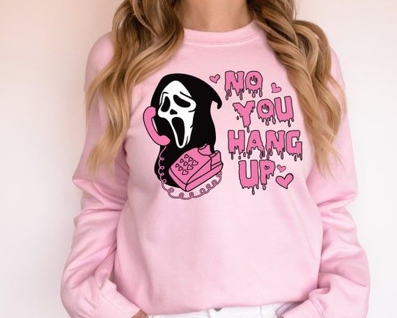 No You Hang up Sweatshirt Ghostface Halloween Sweatshirt - Etsy | Etsy (US)