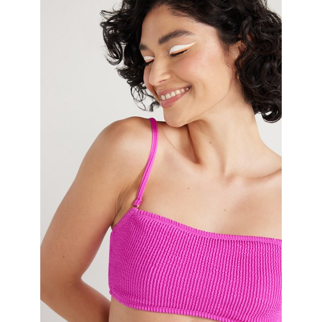 No Boundaries Juniors’ Crinkle Bandeau Bikini Top, Sizes S-XXL | Walmart (US)