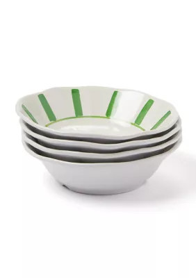 Set of 4 Striped Melamine Salad Bowls | Belk