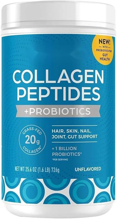 Collagen Peptides + Probiotics, Unflavored| 34 Servings | 20g Grass-Fed Collagen Peptides | 19g P... | Amazon (US)