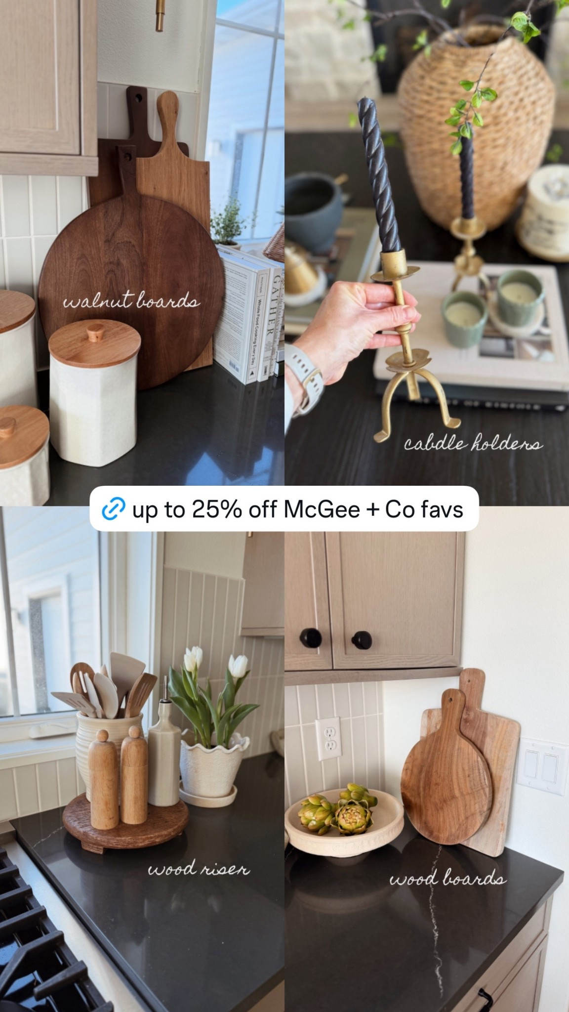 Some of my favorites from McGee and Co are on sale right now! The wood pedestal riser is one I reach for all the time when styling our kitchen, bathroom, shelves, etc. I’ve had these candle holders for years and they are still Classic + timeless  

#LTKSaleAlert #LTKHome