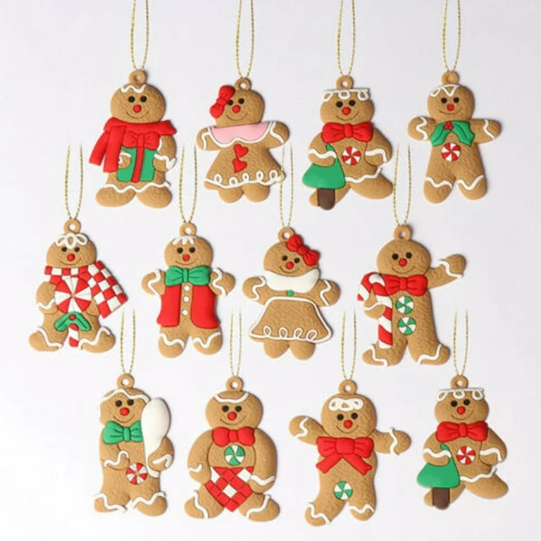 12Pcs Gingerbread Pendant Christmas Ornaments, Xmas Gingerman Decorations, Ginger Bread Man Hangi... | Walmart (US)