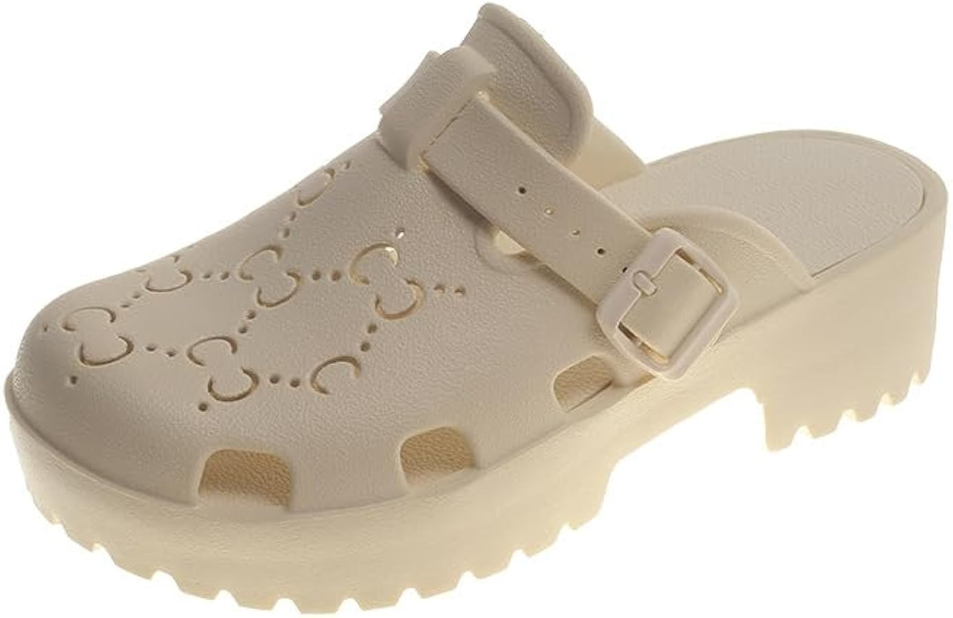 Sandals for Women and Men Buckle Adjustable Slides EVA Flat Sandals (Brown,8.5) | Amazon (US)