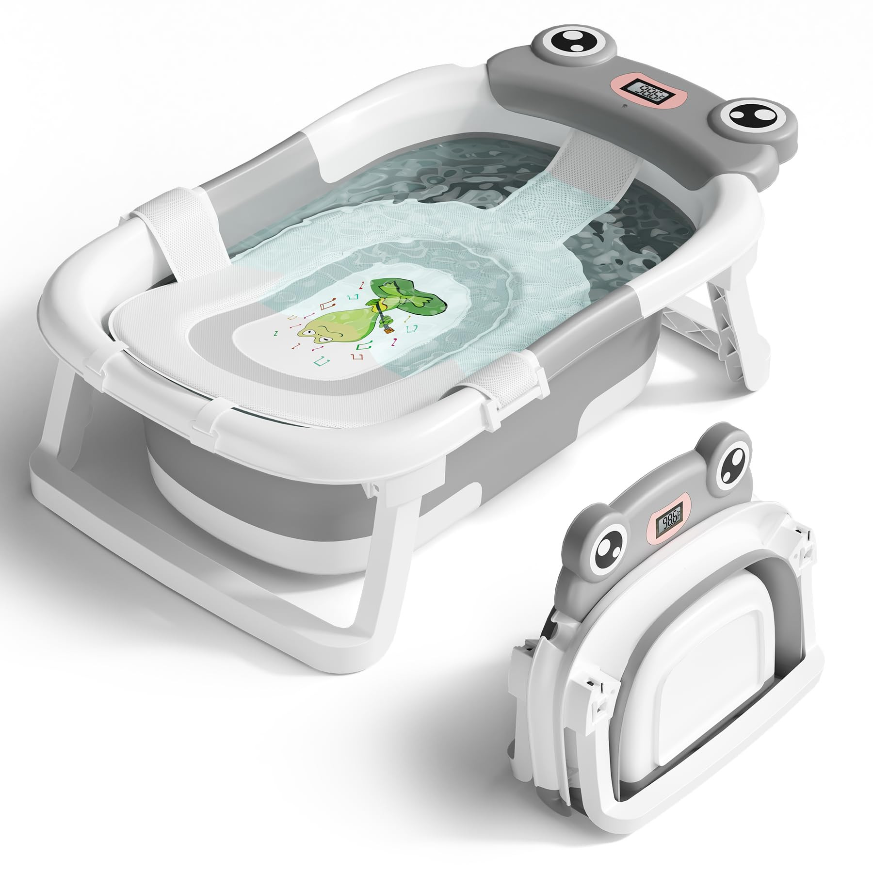 Baby Bathtub, Collapsible Newborn Bathtub for Infant to Toddler 0-24 Months with Soft Cushion and... | Amazon (US)